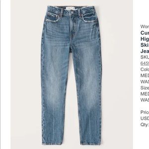 Abercrombie Curve Love Skinny Jeans